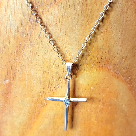 Vintage Marbro 12K Gold Filled Cross w/ 19" Long Gold Tone Chain Costume Jewelry - Picture 1 of 12